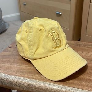 yellow boston red sox hat